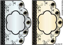 Scallop Swirls 'n Lace Card Fronts - Pale Aqua and Lemon