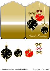 Gold Bauble Card