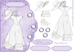 Wistful in White Scallop Edge Card Front with Step by Step