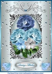 Blooms in Blue A4 Card Front