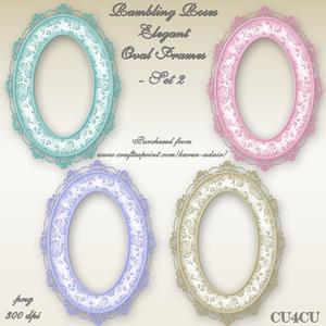 Rambling Roses Elegant Oval Frames - Set 2