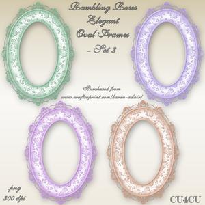 Rambling Roses Elegant Oval Frames - Set 3