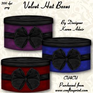 Velvet Hat Boxes - Set 1