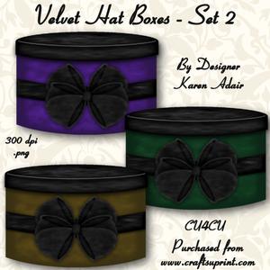 Velvet Hat Boxes - Set 2