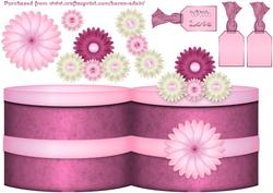 Satin Hatbox Shaped Card in Pink with Step by Step