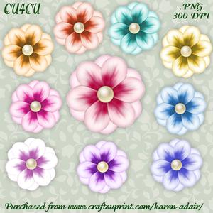 Painted Flowers and Pearls