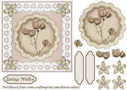 Floral Fancy Square Card Front with Step by Step