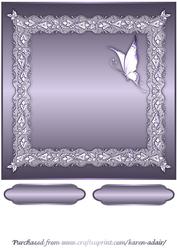 Butterflies and Lace Square Card Front in Mauve