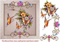 Bejewelled Butterflies Square Card Front with Step by Step