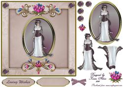 Burgundy Belle Square Card Front with Step by Step