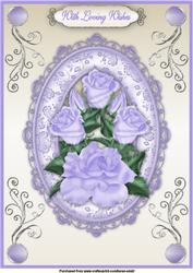 Rambling Roses in Blue A4 Card Front