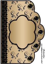 Floral A4 Scallop Edge 'n Lace Card Front - Beige