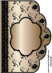 Floral A4 Scallop Edge 'n Lace Card Front - Blond