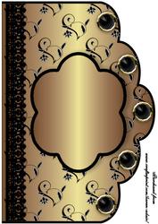 Floral A4 Scallop Edge 'n Lace Card Front - Bronze