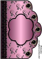 Floral A4 Scallop Edge 'n Lace Card Front - Dusky Pink