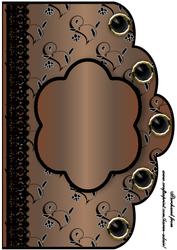 Floral A4 Scallop Edge 'n Lace Card Front - Hot Chocolate