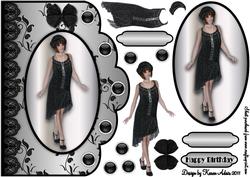Black Velvet and Lace Scallop Card Front