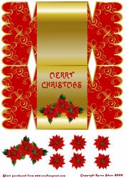 Poinsettia Christmas Cracker Card