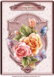 Glowing Roses A4 Card Front