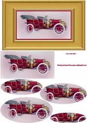 Vintage Car Pyramid Card Front