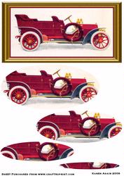 Vintage Car Pyramid Card Front 2