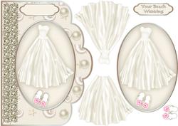 Your Beach Wedding 3 Scallop Edge Card Front