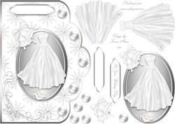Winter Wedding Scalloped Edge Card Front with Step by Step