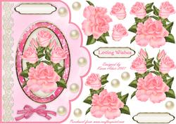 Roses, Pearls and Lace Scallop Edge Card Front
