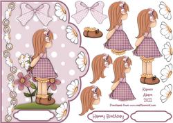 Dreamy Miss Daisy - Scallop Edge Card Front