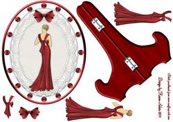 Art Deco Lady and Lace Plate Card and Stand