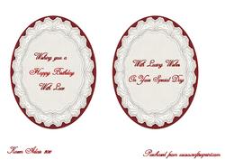 Art Deco Lady N Lace in Red Plate Card- Sentiment Panels