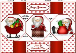 Santa's Coming - Octagon Tri-fold Quick Card