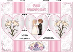Cute Wedding Couple - Heart Shape Tri-fold Quick Card