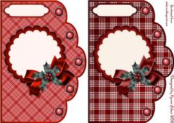 Christmas Plaids in Red - Scallop Edge Card Bases