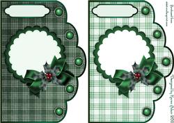 Christmas Plaids in Green - Scallop Edge Card Bases