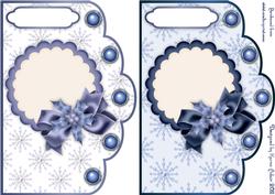 Christmas Snowflakes in Blue- Scallop Edge Card Fronts
