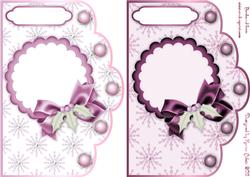 Christmas Snowflakes in Pink - Scallop Edge Card Fronts