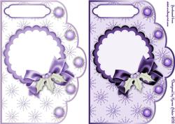 Christmas Snowflakes in Purple - Scallop Edge Card Fronts