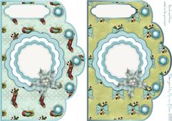 Christmas Stockings and Candycanes Scalloped Card Fronts