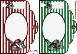 Christmas Stripes Scalloped Card Fronts
