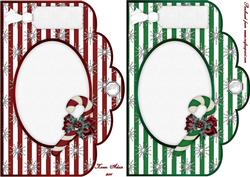 Christmas Stripes 'n Snowflakes Scalloped Card Fronts
