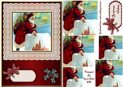 Vintage Santa Coming Down the Chimney