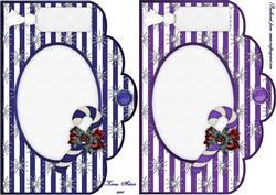 Christmas Stripes 'n Snowflakes in Blue and Purple