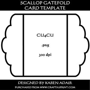 Scallop Gatefold Card Template