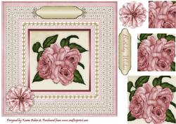 Roses 'n Lace Pyramid Card Front