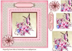 Butterflies, Blossoms 'n Lace 2 Pyramid Card Front