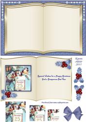 Christmas Birds Book Card Front with Pyramage