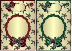 Christmas Holly Sprigs in Green and Red Card Bases