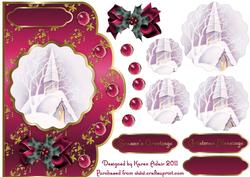 The Bleak Mid-winter Scallop Card Front with Shaped Pyramage