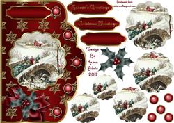 Bringing Home the Tree Scallop Card Front and Shaped Pyramid